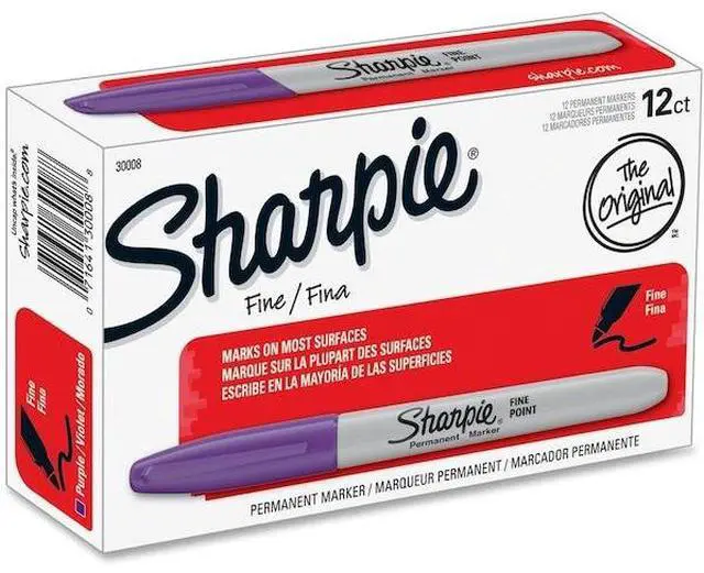 Alt view image 2 of 3 - Sanford Sharpie Permanent Marker, Fine Point, Purple, Dozen, DZ - SAN30008