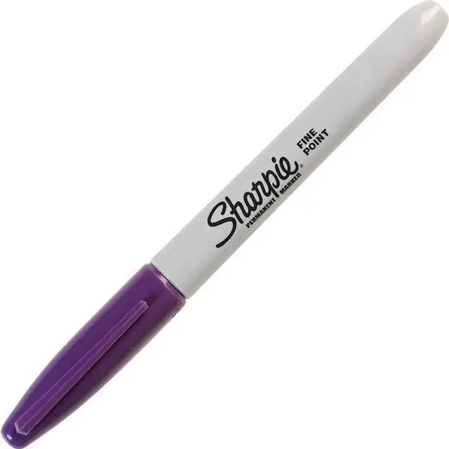 Alt view image 3 of 3 - Sanford Sharpie Permanent Marker, Fine Point, Purple, Dozen, DZ - SAN30008