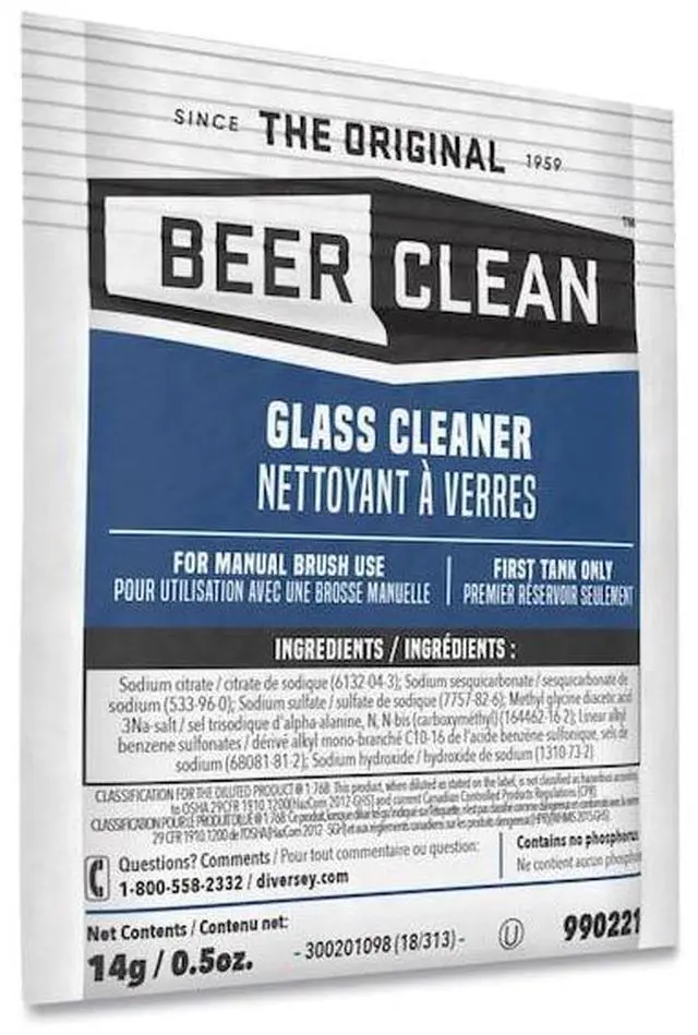 Alt view image 3 of 4 - DIVERSEY 990221 Beer Clean Glass Cleaner, Powder, .5oz Packet, PK100
