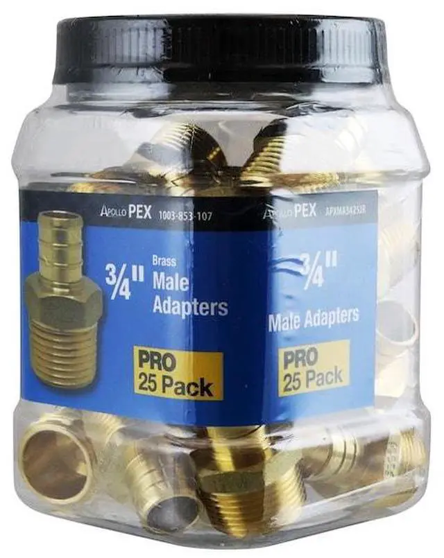 Alt view image 3 of 5 - Apollo APXMA3425JR 0.75 in. Male Pex Adapter - Pack of 25