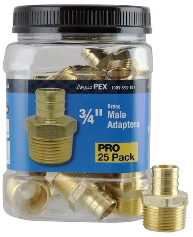 Alt view image 2 of 5 - Apollo APXMA3425JR 0.75 in. Male Pex Adapter - Pack of 25