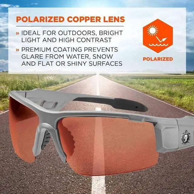 Alt view image 3 of 3 - ERGODYNE DAGR-PZ DAGR-PZ, Safety Glasses, Uncoated, Copper Lens, Matte Gray