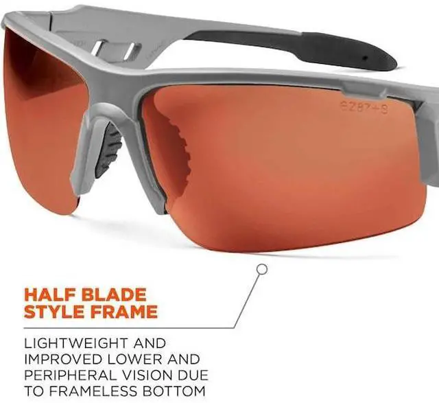 Alt view image 2 of 3 - ERGODYNE DAGR-PZ DAGR-PZ, Safety Glasses, Uncoated, Copper Lens, Matte Gray