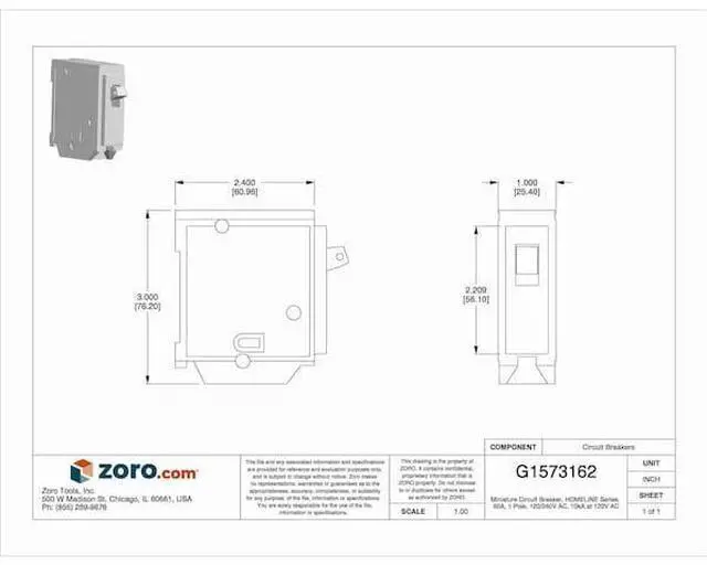 Alt view image 2 of 3 - SQUARE D HOM150 Miniature Circuit Breaker, HOMELINE Series, 50A, 1 Pole, 120V