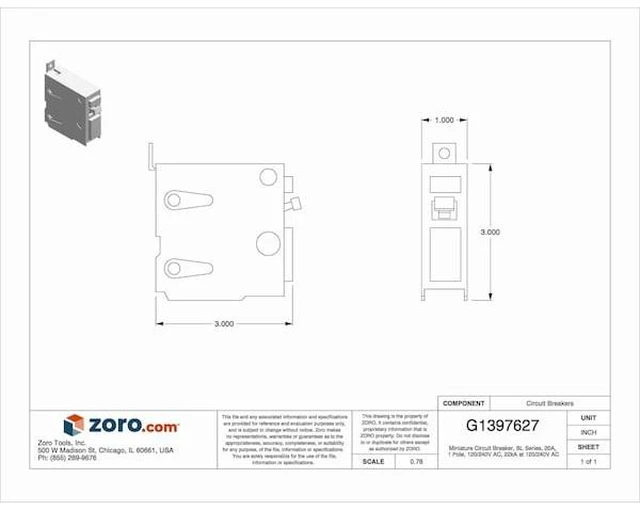 Alt view image 4 of 4 - SIEMENS B120H Miniature Circuit Breaker, BL Series, 20A, 1 Pole, 120/240V AC,