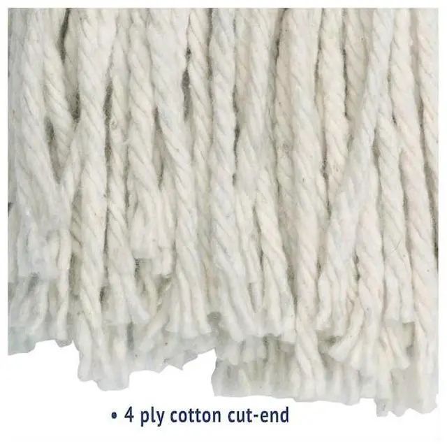 Alt view image 11 of 14 - Boardwalk Cut-End Wet Mop Head Cotton White 20 oz 12/Carton 2020CCT