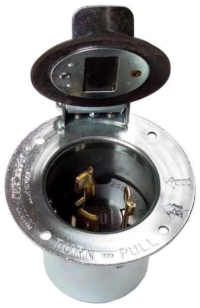 Main image of HUBBELL WIRING DEVICE-KELLEMS HBL3768 Flanged Locking Inlet, Non-NEMA, 50 A,