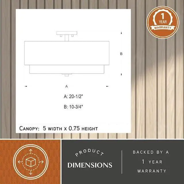 Alt view image 2 of 6 - VAXCEL C0112 Burnaby 20.5-in W Brass Mid-Century Modern Drum Semi Flush Mount