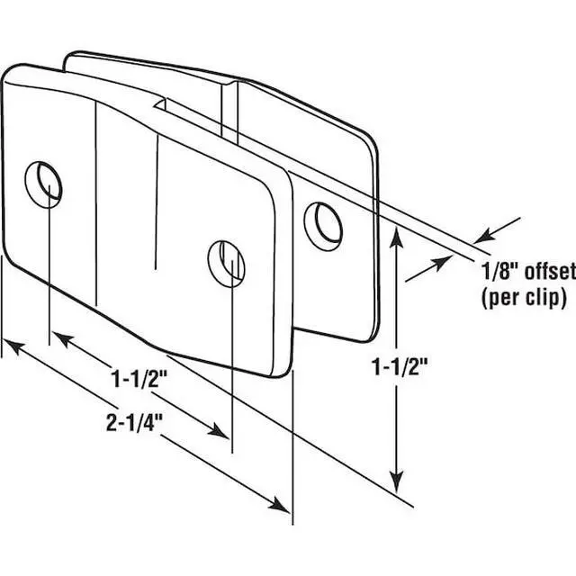 Alt view image 3 of 3 - PRIME-LINE 656-6656-T Alcove Clips, 1/4 in. Offset, Zinc Alloy (Cast Zamak),