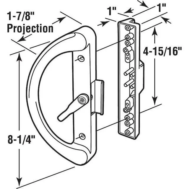 Alt view image 2 of 3 - PRIME-LINE C 1238 Sliding Door Cam Latch, Reverse Hook, 4-15/16 in., Black