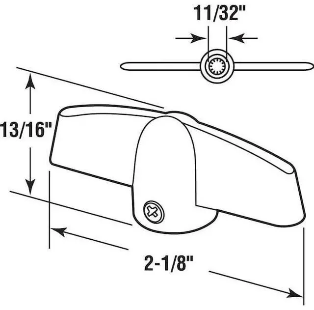 Alt view image 3 of 3 - PRIME-LINE H 4279 Casement Operator Tee Handle, White, 11/32 in. Bore, Fits