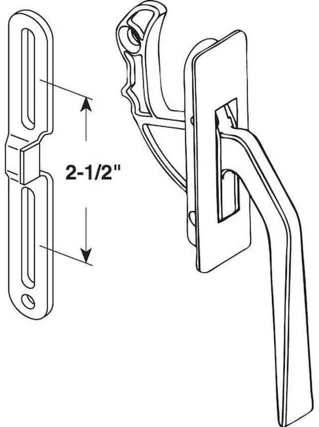 Alt view image 3 of 3 - PRIME-LINE TH 23094 Casement Locking Handle, Diecast, White, Keeper (Single