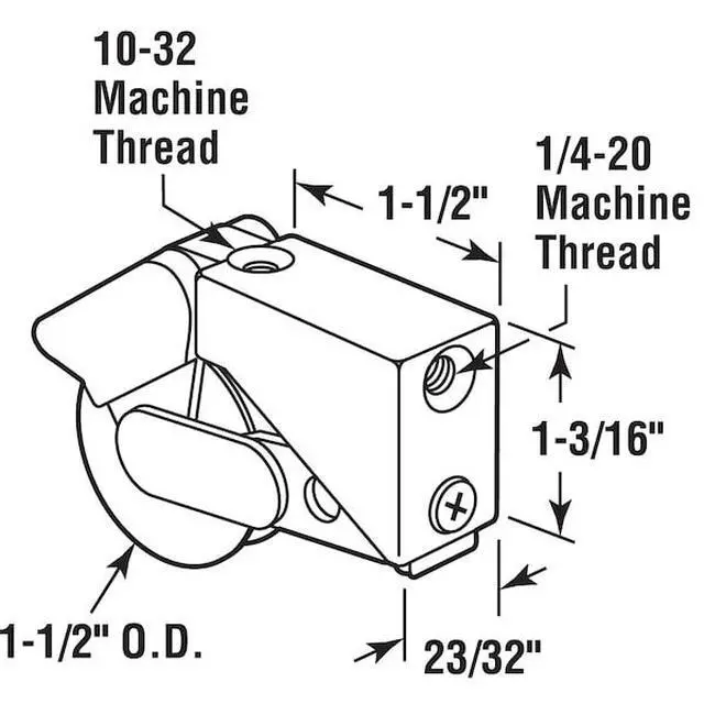 Alt view image 3 of 3 - PRIME-LINE D 1621 1-1/2 In. Steel, Sliding Door Roller Assembly with Nylon Ball