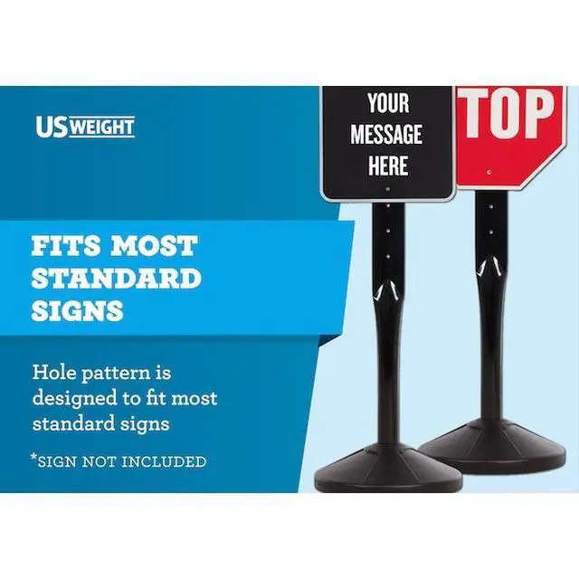 Alt view image 3 of 6 - US WEIGHT U2212 4Ft Sign Post and 40 lb. Base Kit
