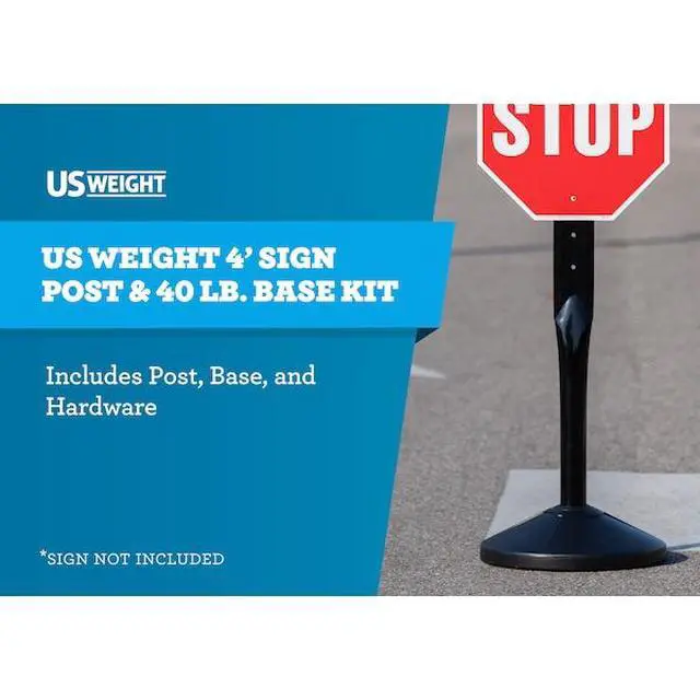 Alt view image 5 of 6 - US WEIGHT U2212 4Ft Sign Post and 40 lb. Base Kit