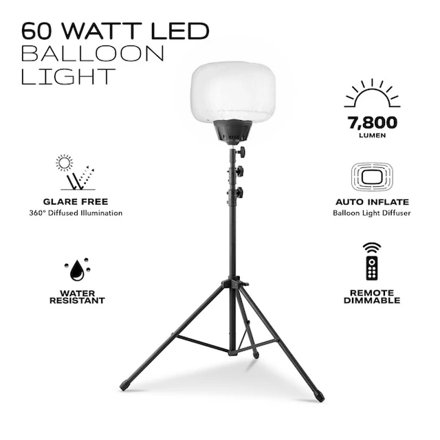 Alt view image 3 of 6 - E-Z UP SZBLK60W 60W Balloon Light KIT, Incl 6.5' Tripod
