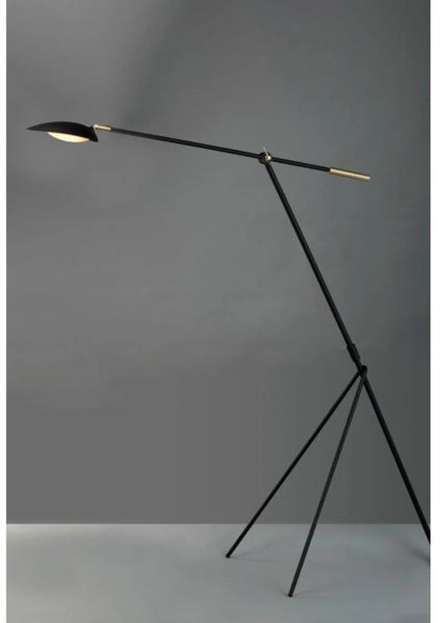 Main image of MAXIM LIGHTING 21694BKSBR Scan 1-Light 31" Wide Black / Satin Brass Floor Lamp