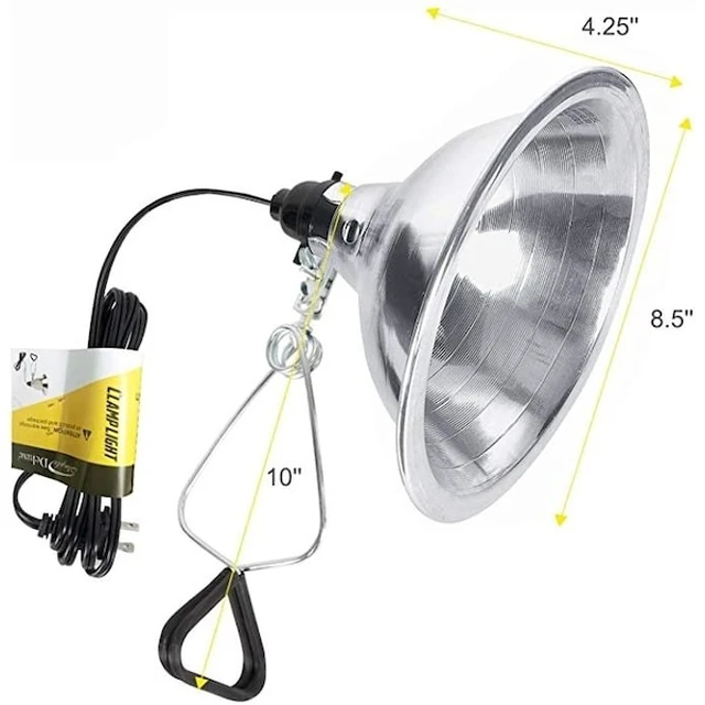 Alt view image 3 of 5 - IPOWER HIWKLTCLAMPLIGHTM Simple Deluxe Clamp Lamp Light w/ 8.5-Inch Reflector,