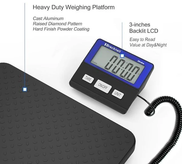 Alt view image 3 of 7 - Brecknell Digital Shipping Scale 400 lb. Capacity (816965007530)