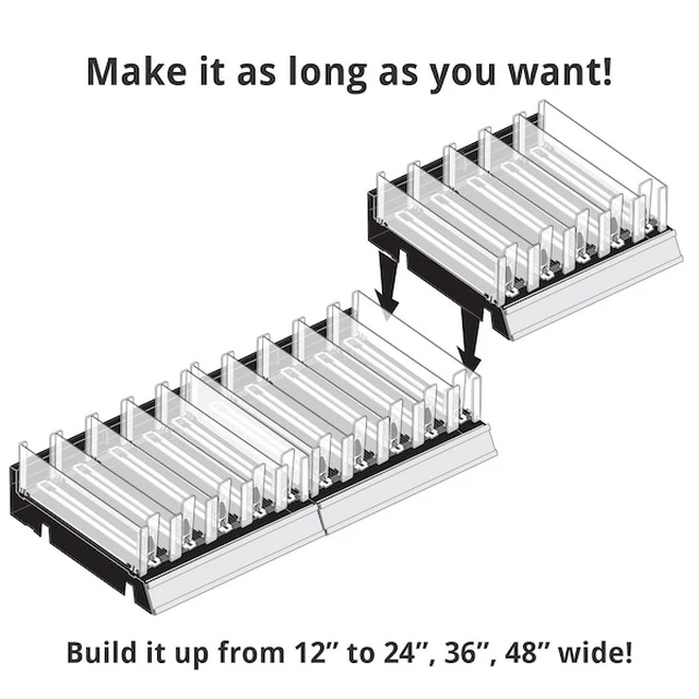 Alt view image 4 of 6 - AZAR DISPLAYS 225830-TALL-BLK-2PK Adjustable Tall Divider Bin Cosmetic Tray w