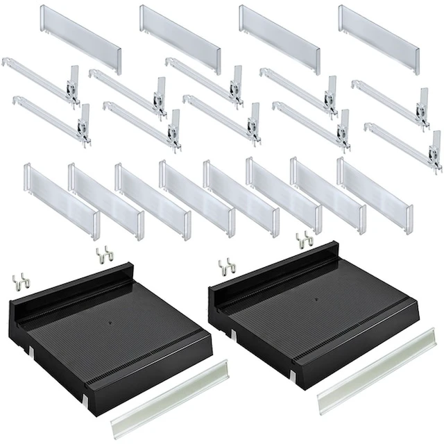Alt view image 2 of 6 - AZAR DISPLAYS 225830-TALL-BLK-2PK Adjustable Tall Divider Bin Cosmetic Tray w