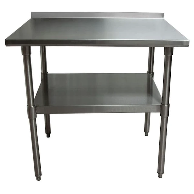 Alt view image 5 of 6 - BK RESOURCES VTTR-3624 18 Gauge Stainless Steel Work Table With Undershelf 1.5"