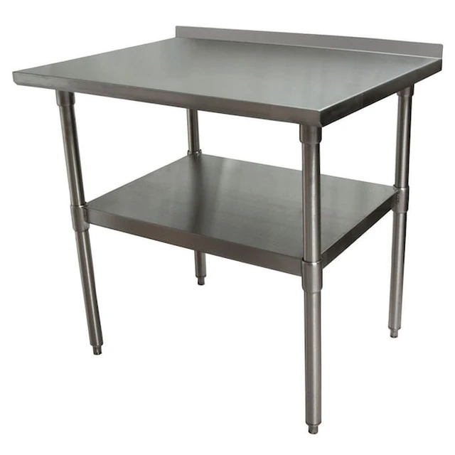 Alt view image 6 of 6 - BK RESOURCES VTTR-3624 18 Gauge Stainless Steel Work Table With Undershelf 1.5"