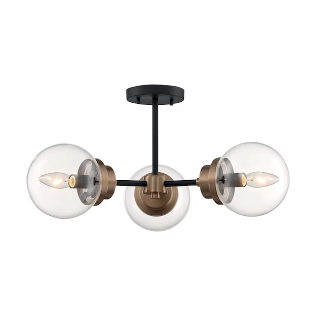 Alt view image 2 of 3 - NUVO 60/7123 Fixture, Semi Flush, 3-Light, Incandescent, 60W, 120V, B10,