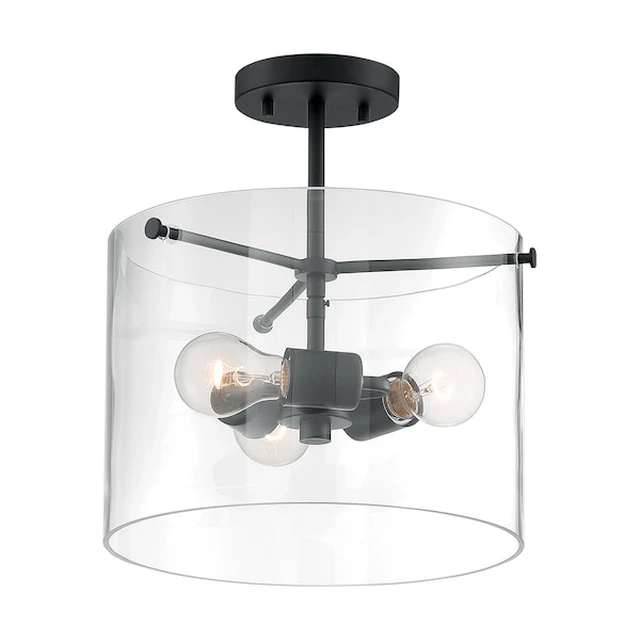 Alt view image 3 of 3 - NUVO 60/7278 Fixture, Semi Flush, 3-Lght, Incandescent, 60W, 120V, A19, Medium