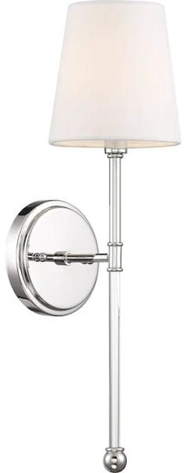 Main image of NUVO 60/6688 Olmstead 1-Light Wall Sconce - Polished Nickel Finish with White