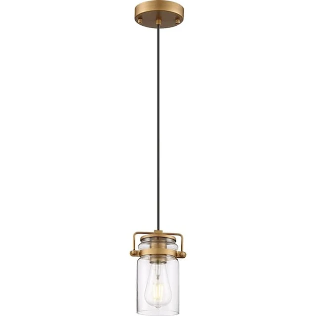 Alt view image 2 of 4 - NUVO 60/6735 Antebellum 1-Light Mini Pendant Fixture - Vintage Brass Finish