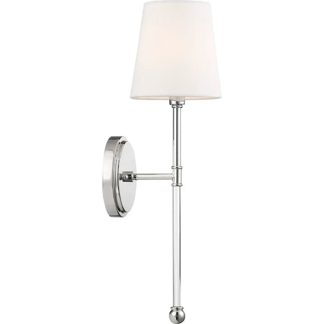 Alt view image 2 of 4 - NUVO 60/6688 Olmstead 1-Light Wall Sconce - Polished Nickel Finish with White