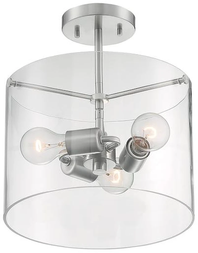 Main image of NUVO 60/7178 Fixture, Semi Flush, 3-Lght, Incandescent, 60W, 120V, A19, Medium