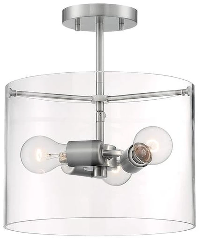 Alt view image 2 of 3 - NUVO 60/7178 Fixture, Semi Flush, 3-Lght, Incandescent, 60W, 120V, A19, Medium