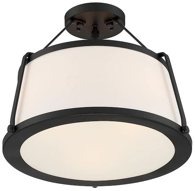 Main image of NUVO 60/6998 Fixture, Semi Flush, 3-Lght, Incandescent, 60W, 120V, A19, Medium