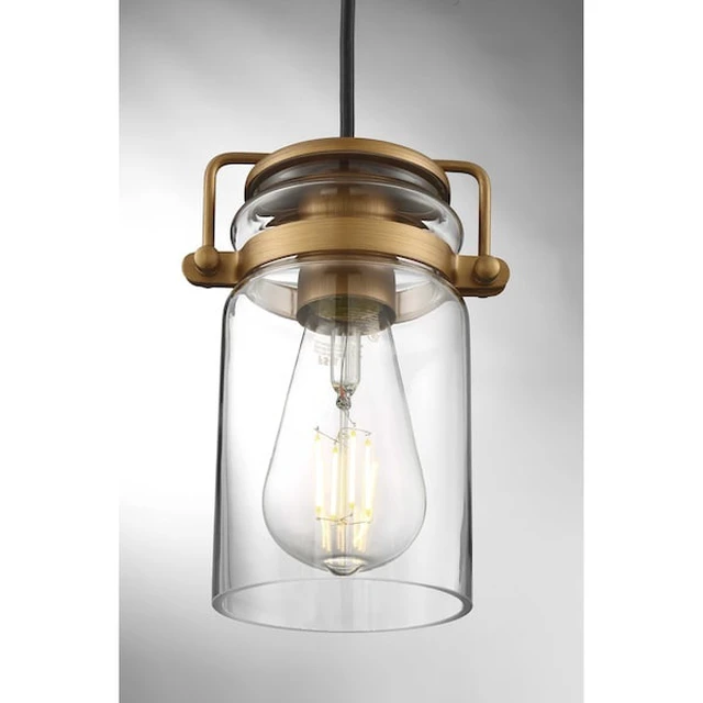 Alt view image 3 of 4 - NUVO 60/6735 Antebellum 1-Light Mini Pendant Fixture - Vintage Brass Finish