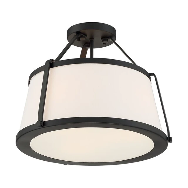 Alt view image 3 of 3 - NUVO 60/6998 Fixture, Semi Flush, 3-Lght, Incandescent, 60W, 120V, A19, Medium