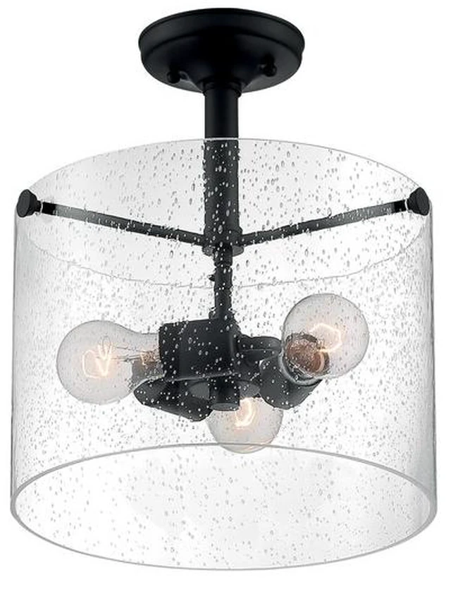 Main image of NUVO 60/7288 Fixture, Semi Flush, 3-Lght, Incandescent, 60W, 120V, A19, Medium