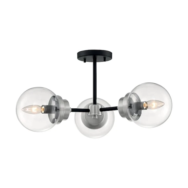 Alt view image 2 of 3 - NUVO 60/7133 Fixture, Semi Flush, 3-Light, Incandescent, 60W, 120V, B10,