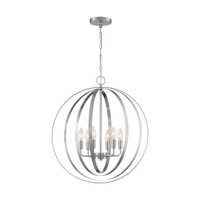 Alt view image 2 of 3 - NUVO 60/7048 Fixture, Pendant, 6-Lght, Incandescent, 60W, 120V, B10, Candelabra