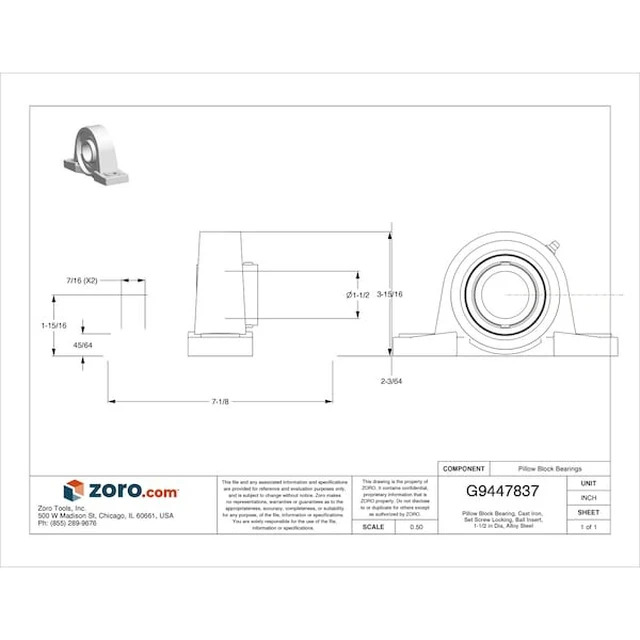 Alt view image 2 of 2 - TRITAN HCP205-16 Pillow Block Bearing, Cast Iron, Eccentric Locking Collar