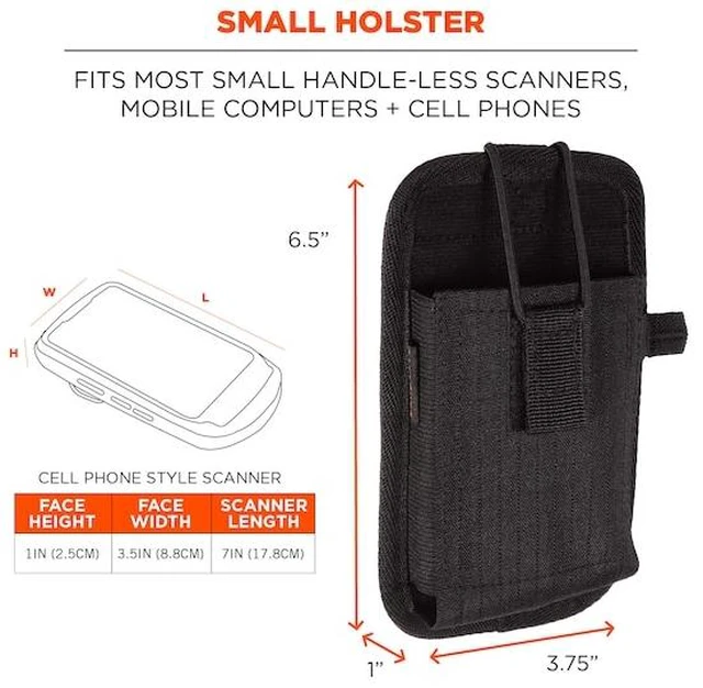 Alt view image 5 of 5 - ERGODYNE 5544S Scanner Holster,Black,3 3/4" W,Size S