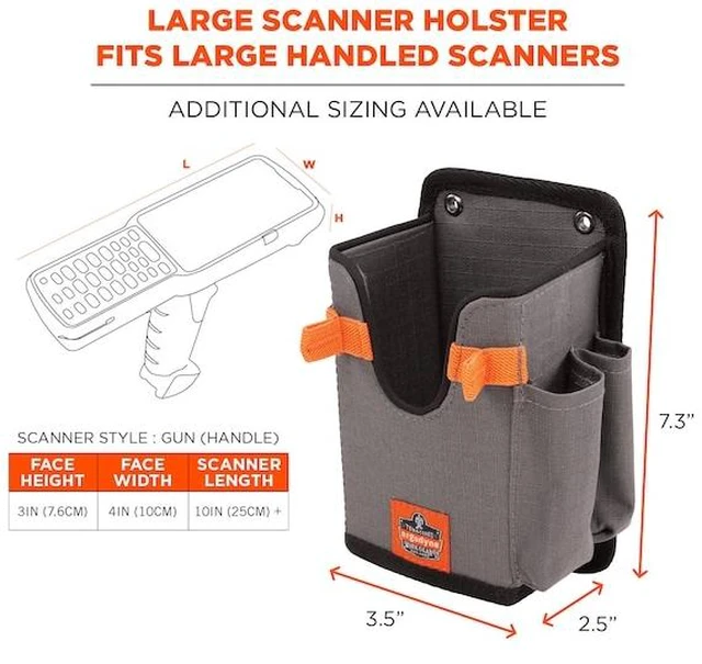 Alt view image 5 of 5 - ERGODYNE 5543L Scanner Holder,Gray,3 1/2" W,Size L