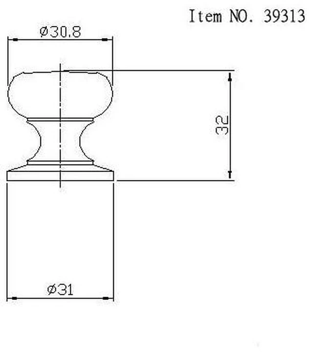 Alt view image 3 of 5 - RICHELIEU BP39313180 1 7/32 in (31 mm) Polished Nickel Traditional Cabinet Knob
