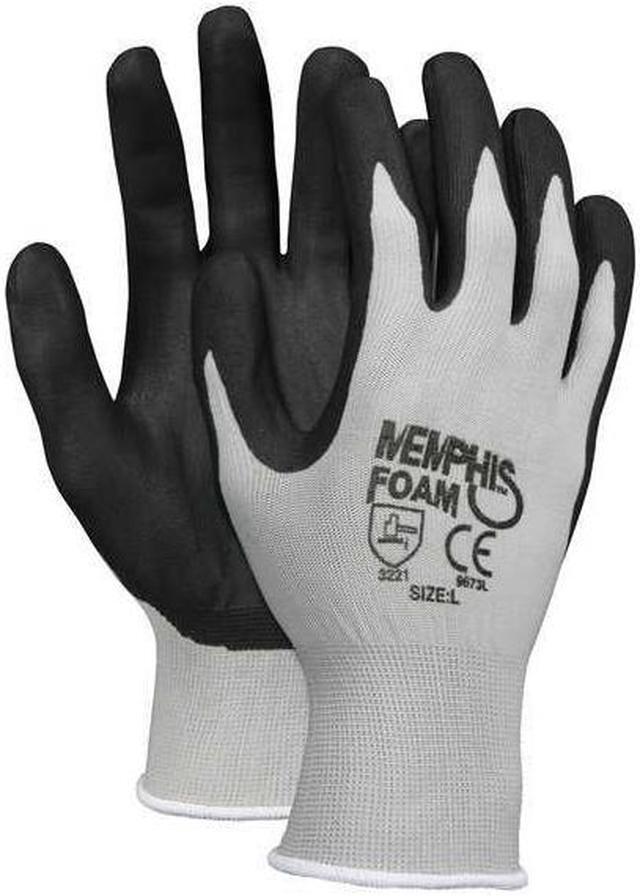 Economy Foam Nitrile Gloves, Large, Gray/Black, 12 Pairs Economy Foam Nitrile Gloves, Large, Gray/Black, 12 Pairs