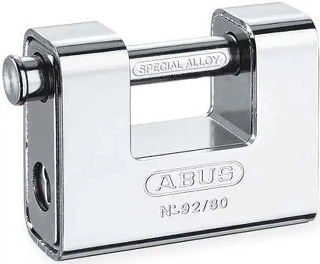 Alt view image 2 of 4 - ABUS 92/80 KD Padlock, Keyed Different, Shutter Shackle, Brass Body, Steel