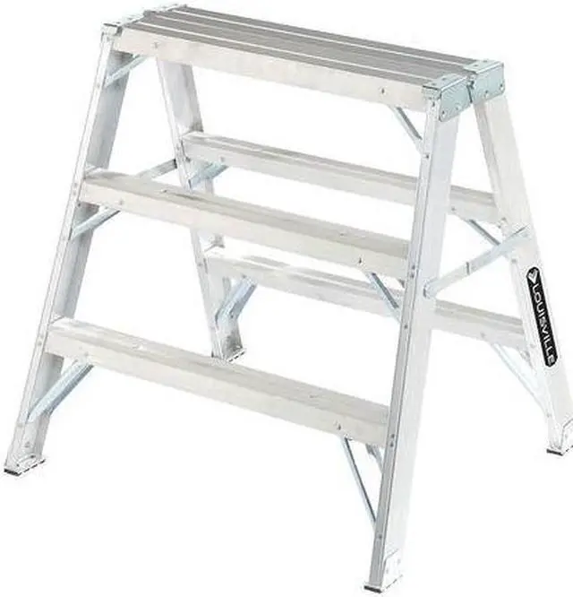 Main image of LOUISVILLE L-2032-03 Sawhorse Ladder, Aluminum, 34" W x 37" H