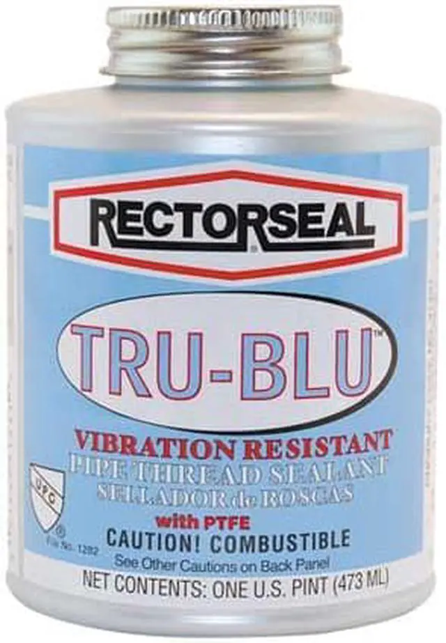 Alt view image 3 of 11 - RectorSeal 31431 Tru-Blu Blue Vibration Resistant Pipe Thread Sealant, 1 Pint Brush Top Can