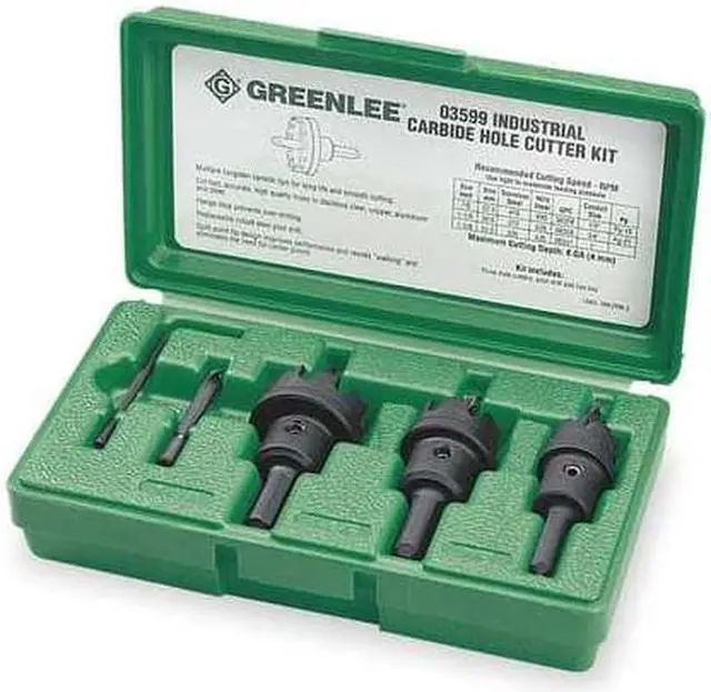 Main image of Greenlee 635 5-Piece Carbide Tipped Hole Cutter Kit