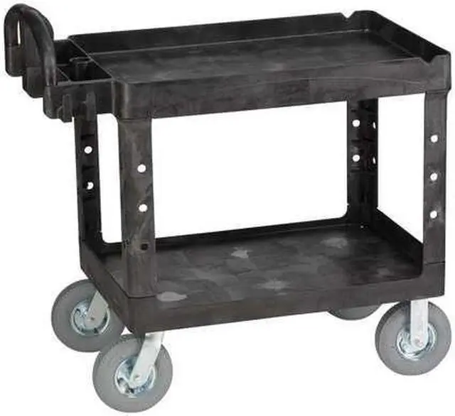 Main image of RUBBERMAID FG452010BLA Raised Handle Deep Shelf Utility Cart 500 lb. Capacity,